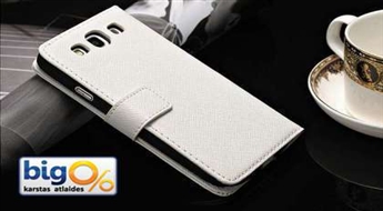 Brīnišķīgs maciņš no pastiprinātās izturības ādas baltā krāsā Jūsu Samsung Galaxy S3!