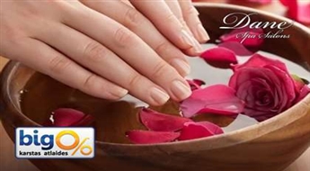 SPA procedūra rokām + klasiskais manikīrs ar Orly vai O.P.I. lakas pārklājumu salonā „ Dane Spa”ar 56% atlaidi!
