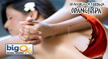 Процедура с красным вином ( 90 минут ) в студии красоты "Orange Spa" со скидкой 50%!