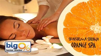 Ienirstiet apelsīnu paradīzē! Apelsīnu SPA rituāls skaistuma studijā "Orange Spa" ar 60% atlaidi!
