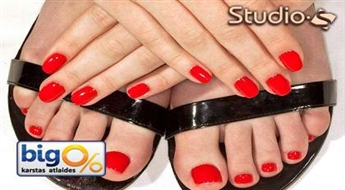 Комплект для ухоженных рук и ног! Классический педикюр с лаком Gelish + классический маникюр с Gelish со скидкой 50%!