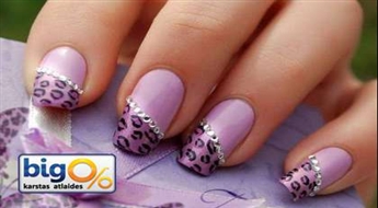 Gēla nagu pieaudzēšana salonā „Diana” ar 50% atlaidi!