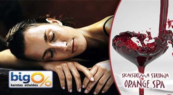 Sarkanvīna procedūra  ( 90 minūtes) skaistuma studijā "Orange Spa" ar 50% atlaidi !