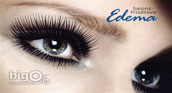 Ideālas skropstas uz ilgu laiku! Skropstu pieaudzēšana Perfect Silk Lashes salonā „Edema” ar atlaidi 56% tikai par 11 Ls!