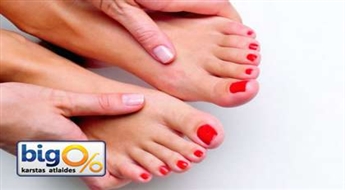 Ekspress pedikīrs + GELISH lakas pārklājums ar 50% atlaidi!