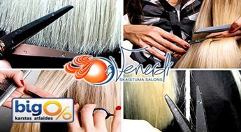 Griezums ar karstajām šķērēm + matu mazgāšana ar dziļi attīrošo šampūnu + JAUNUMS salona VENERDI - matu maska Oyster Sublime line ar dabiskām vielām  + veidošana ar 62% atlaidi!