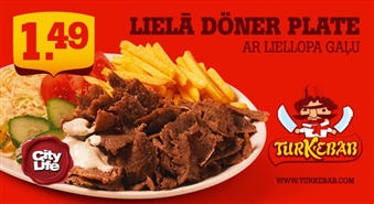 Nu gan būs ēšana! Lielā Doner plate no TURKEBAB – 50%