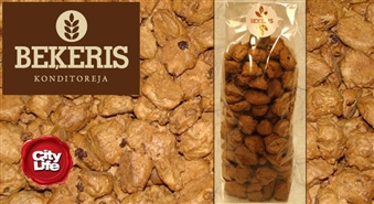 Konditoreja BEĶERIS: šokolādes cepumi ar aprikozēm un rozīnēm (500 g) – 57%