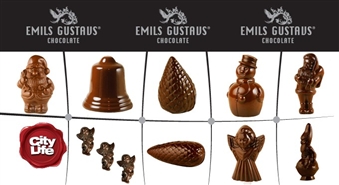Lai svētki salda prieka pilni! EMĪLA GUSTAVA ŠOKOLĀDE šokolādes figūriņas – 50%