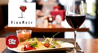 Restorāns-vinotēka VinoMetr: siera uzkodu plate un glāze vīna – 50%