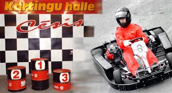 10 minūšu brauciens ar kartingu CĒSU KARTINGU HALLĒ + tēja vai kafija kafejnīcā par 50% lētāk! Sāc vasaru ar uzrāvienu!