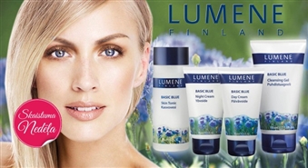 LUMENE Basic Blue komplekts sejas kopšanai: toniks, attīrošā želeja, dienas un nakts krēms – 66%