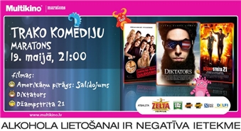 MULTIKINO Trako komēdiju maratons: AMERIKĀŅU PĪRĀGS: SALIDOJUMS, DŽAMPSTRĪTA 21 un DIKTATORS (pirmizrāde) – 67%