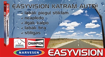 City karte, kas nodrošina 50% atlaidi universālās CHAMPION EASY VISION vieglo automašīnu logu slotiņas iegādei