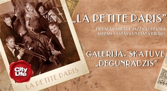 Mirage Jazz Orchestra un Diānas Pīrāgs koncerts LA PETITE PARIS ar 50% atlaidi! Ielūdz galerija-skatuve DEGUNRADZIS