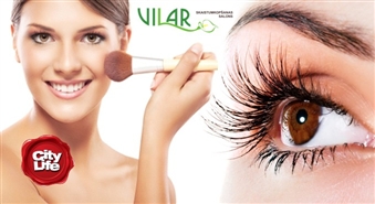 VILAR: uzacu korekcija + skropstu un uzacu krāsošana + dienas vai vakara make-up – 68%