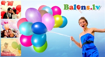 Для яркого и воздушного праздника! 15 цветных гелиевых шариков от Balons.lv – 50%