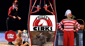RĪGAS CIRKA jaunā programma CIRKS! CIRKS! CIRKS! LIELĀ ATRAKCIJA! ar atlaidi no 42% līdz 53%!
