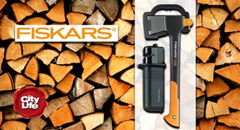 Проверенное качество! FISKARS X 10 топор + FISKARS Xsharp точилка для топоров и ножей – 40%