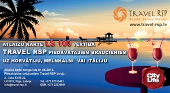 Lieliska dāvana Valentīna dienā: Travel RSP dāvanu karte Ls 100 vērtībā braucienam uz Horvātiju, Itāliju vai Melnkalni 2012. gada vasaras sezonā!