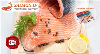 Svaiga laša fileja (1.7kg) no SALMON.LV par 35% lētāk ar BEZMAKSAS PIEGĀDI! Dāvanā NOWACO garneles!