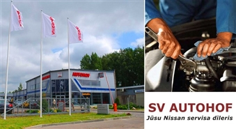 Nissan servisa dīleris SV AUTOHOF piedāvā: jebkura zīmola auto vasaras riepu montāža + balansēšana + auto mazgāšana ar 50% atlaidi! Sakop autiņu jaunai sezonai!
