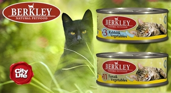 Для котов - гурманов! Качественные консервы Berkley с мясом кролика и тунцом от ZOO CENTRS - 55%