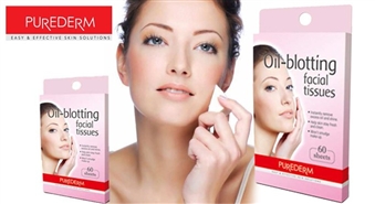 Матирующие салфетки для лица Purederm для снятия жирного блеска (60 шт.) - 50%