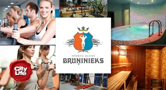 SK BRUŅINIEKS: абонемент неограниченного посещения тренажерного зала (2 мес.) + бассейна + бани до 50% дешевле