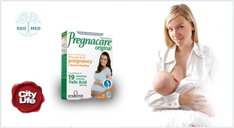 EkoMed piedāvā: PREGNACARE multivitamīni lietošanai pirms grūtniecības, tās laikā un bērna zīdīšanas periodā – 54%