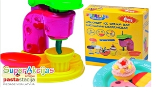 ICE CREAM BAR spēļu saldējuma veidošanas ierīce bērniem + masa + formiņas