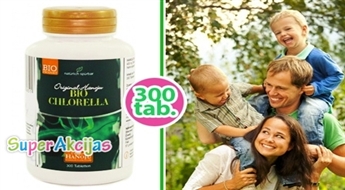 CHLORELLA Bio, 300 tabletes! Olbaltumvielu, aminoskābju un vitamīnu avots!