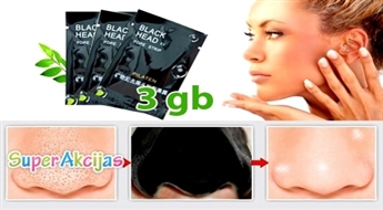Deguna poru dziļi attīroša minerālvielu maska BLACK HEAD! Komplektā - 3 gab.!