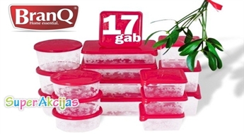 Ieviesiet kārtību savā ledusskapī! 17 plastmasas trauku komplekts dažādu produktu uzglabāšanai!
