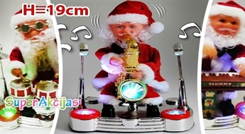 Музыкальная игрушка ДЕД МОРОЗ с барабаном, саксофоном или фортепьяно!