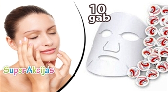 Speciāla papīra materiāla kompresijas maskas (10 gab.) no 100% dabīga materiāla - ērtai sejas ādas kopšanai!