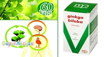 GINKGO BILOBA  в капсулах (60 штук) улучшает кровообращение, работу мозга, улучшают память, душевные и физические силы!