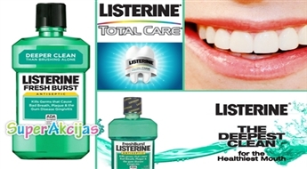 Antibakteriālais mutes skalojamais šķidrums "Listerine Fresh Burst”, 500 ml!