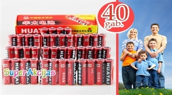 Super 40 AA bateriju komplekts "HUATAI" - 67%
