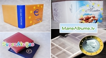 Aktuāla dāvana! Albumi lata un eiro monētu kolekcijai no Mansalbums.lv!