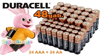 Duracell комплект из 48 батареек (24 AA + 24 ААА)!