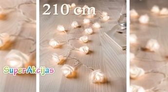 Izveido mājīgu atmosfēru mājā! Dekoratīvās LED virtenes skaistas rozes formā!