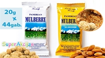 "Mulberry Mix" dabīgie batoniņi no kaltētām zīdkoka ogām (20 g x 44 gab.)