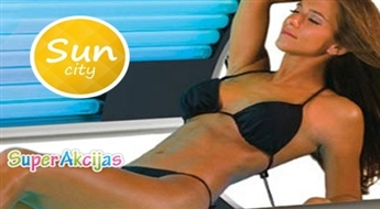 Sauļošanās SUN CITY solārijos līdz 12 min par EUR 2.99! Skaists un vienmērīgs iedegums