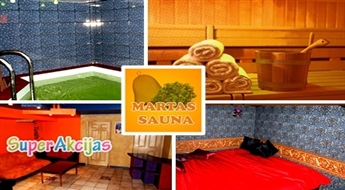 Посещение Martas Sauna до 15 персон на 5 часов со скидкой 47%!