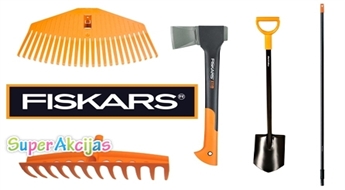 Kvalitatīvie Fiskars dārza instrumenti! Lāpstas, cirvis, un dažādi grābekļi ar atlaidi līdz 40%!