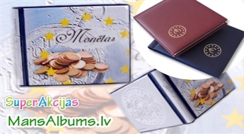 Aktuāla dāvana! Albumi lata un eiro monētu kolekcijai no Mansalbums.lv!