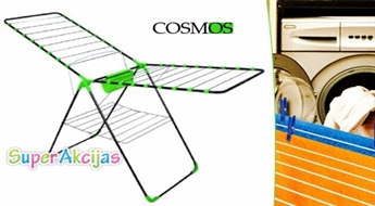 Īpaši ērts veļas žāvētājs COSMOS. 20m izžāvētās veļas un ērta glabāšana.