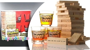 Улучшена деревянная башня с задачами "Drunken Tower"! Игра для веселых вечеринок!