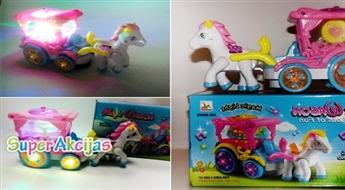 Подарок для самых маленьких! Музыкальная игрушка Лошадка с каретой!